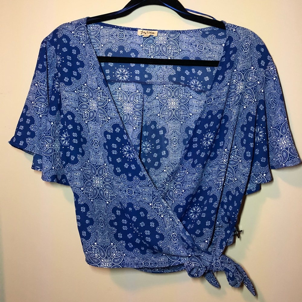 Cropped Wrap Blouse